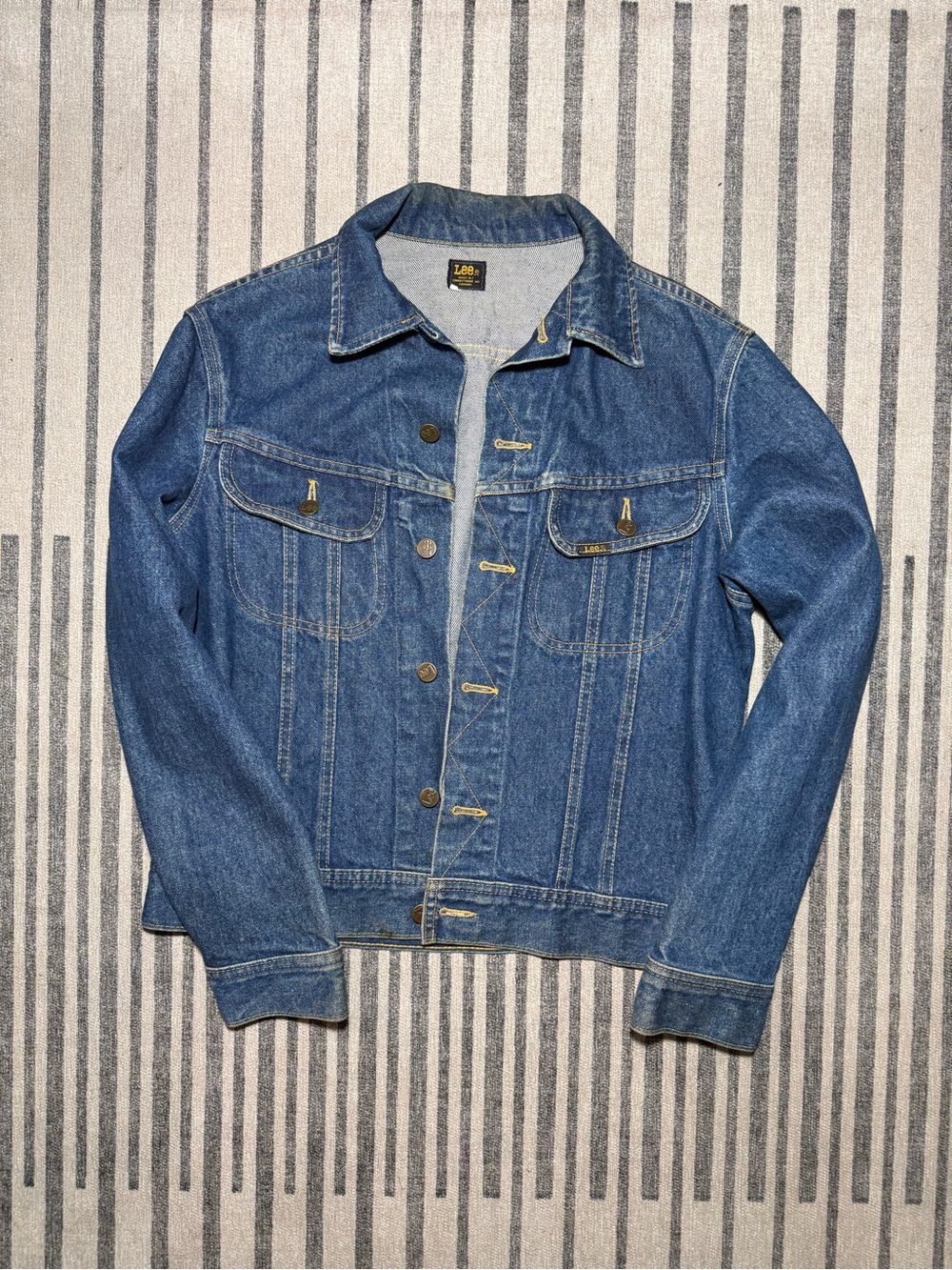 Vintage 70s Lee 101-J Rider Denim Jacket Mid Century Trucker Indigo